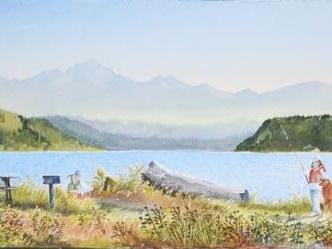 Picinic at the Beach 13 X 41"